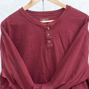 LANDS END 3 BUTTON HENLEY LONG SLEEVE T-SHIRT